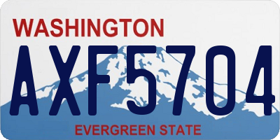 WA license plate AXF5704