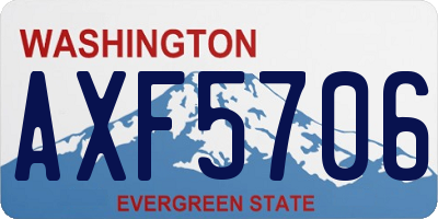 WA license plate AXF5706