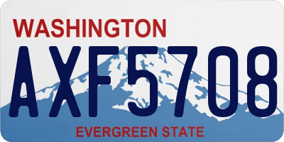 WA license plate AXF5708