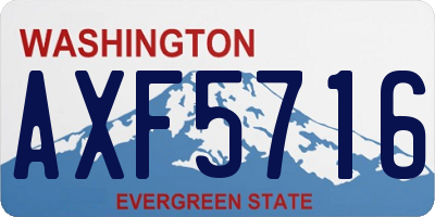 WA license plate AXF5716