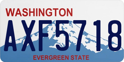 WA license plate AXF5718