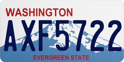 WA license plate AXF5722