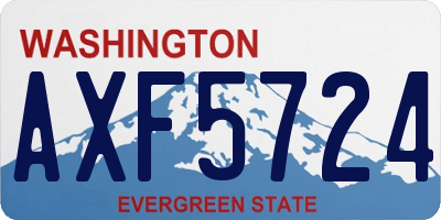 WA license plate AXF5724