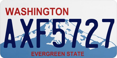 WA license plate AXF5727