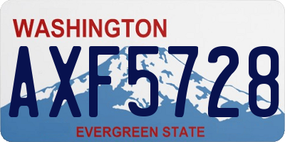 WA license plate AXF5728
