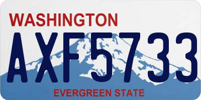 WA license plate AXF5733