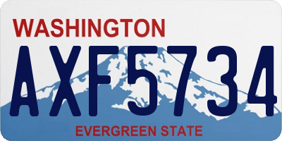 WA license plate AXF5734
