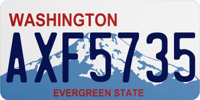 WA license plate AXF5735