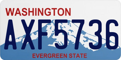 WA license plate AXF5736
