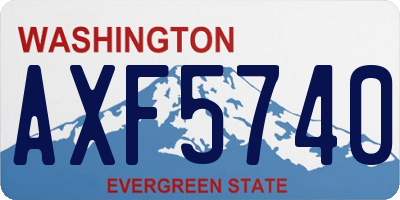 WA license plate AXF5740