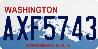 WA license plate AXF5743