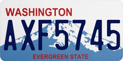 WA license plate AXF5745