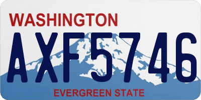 WA license plate AXF5746