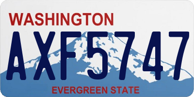 WA license plate AXF5747