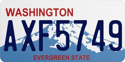 WA license plate AXF5749