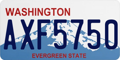 WA license plate AXF5750