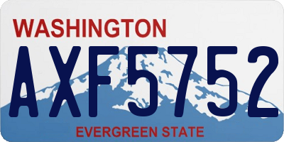 WA license plate AXF5752