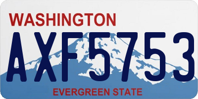 WA license plate AXF5753