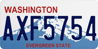 WA license plate AXF5754