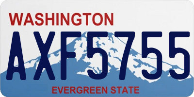 WA license plate AXF5755
