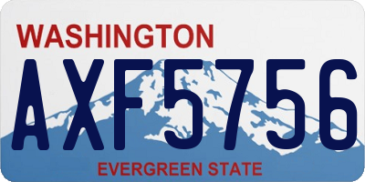 WA license plate AXF5756