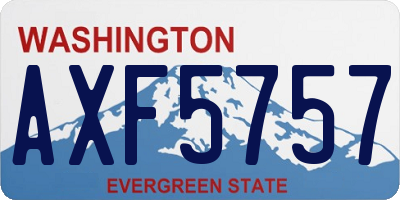 WA license plate AXF5757