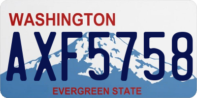 WA license plate AXF5758