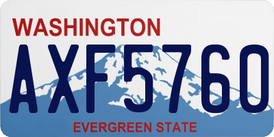 WA license plate AXF5760