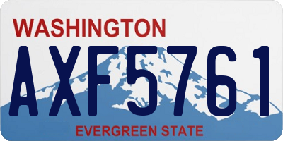 WA license plate AXF5761