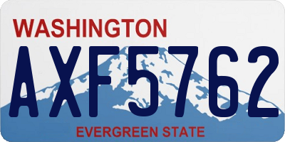 WA license plate AXF5762