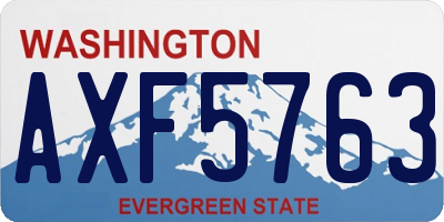 WA license plate AXF5763
