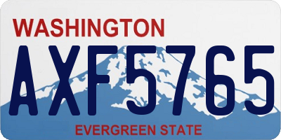 WA license plate AXF5765