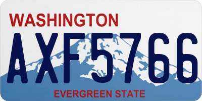 WA license plate AXF5766