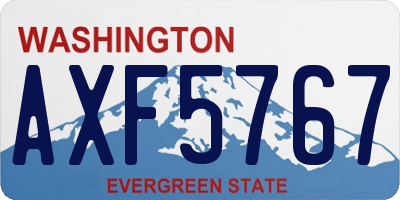 WA license plate AXF5767
