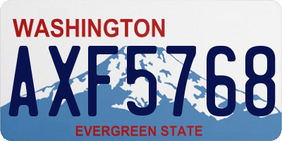 WA license plate AXF5768