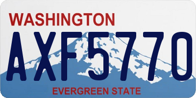 WA license plate AXF5770