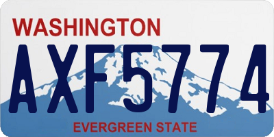 WA license plate AXF5774