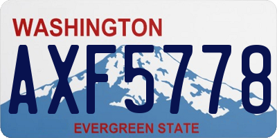 WA license plate AXF5778