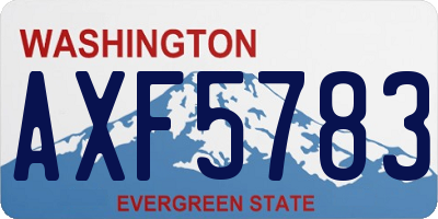 WA license plate AXF5783