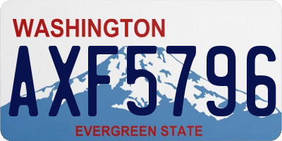WA license plate AXF5796