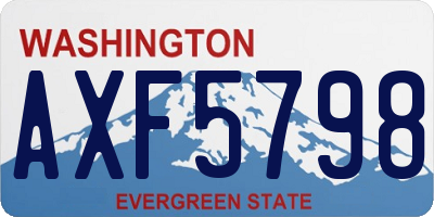 WA license plate AXF5798