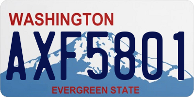 WA license plate AXF5801