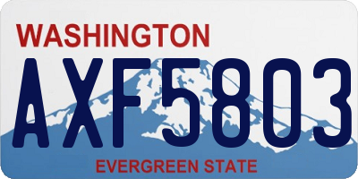 WA license plate AXF5803