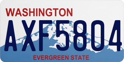 WA license plate AXF5804