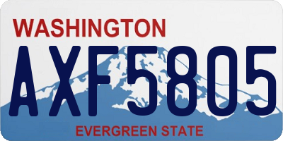 WA license plate AXF5805