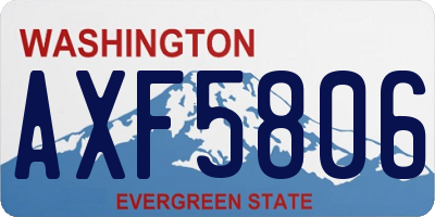 WA license plate AXF5806