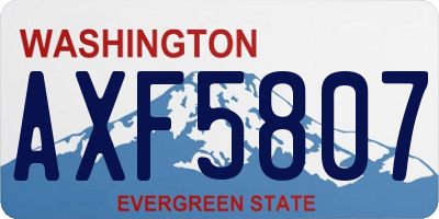 WA license plate AXF5807