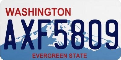 WA license plate AXF5809