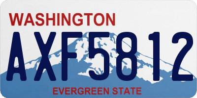 WA license plate AXF5812