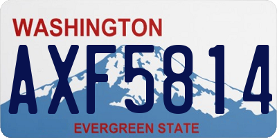 WA license plate AXF5814